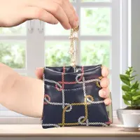 Markenlos Münzgeldbörse aus Kunstleder mit nautischem Seil für Damen und Herren, tragbarer Kleingeldhalter und Karten-Organizer, für Reisen, 11 cm (L) x 9,5 cm (B) x 1 cm (H), klassisch