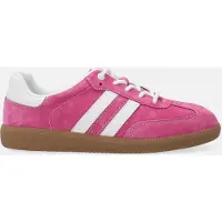 Venezia Damen Slipper Mokassins Loafer Halbschuhe - Rosa Wildleder-Damenschuhe im Retro-Stil aus Echtleder Velours Rosa Größe 39