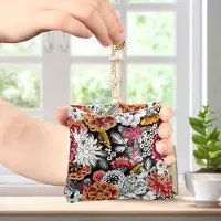 Markenlos Traditionelle Damen-Münzbörse aus Kunstleder, auffälliges Accessoire für Frauen und Mädchen, traditionelle Farbe, 4.33"(L) x 3.74"(W) x 0.39"(H), klassisch