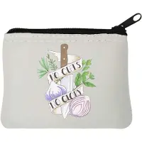 Markenlos Lustige Küchen- und Kochkunst-Neopren-Münzgeldbörse, 10 x 11 cm, Weiß, weiß, Einheitsgröße