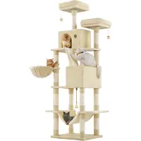 BellaFurn Kratzbaum für Katzen – Kratzbaum – 13 Kratzbäume – Strapazierfähiges Sisal – 60 x 50 x 206 cm
