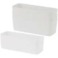 Sonstiges Aufbewahrungsboxen mit Griffen, Kunststoff, Weiß, 4 Stück
