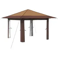 vidaXL Gazebo ohne Seitenwand 3,3 x 3,3 m Beige und Braun