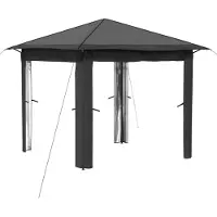 vidaXL Gazebo ohne Seitenwand 2,6 x 2,6 m Hellgrau und Anthrazit
