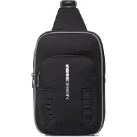 Momo Design Umhängetasche von , Modell "Tracollina", schwarze Polyurethan-Tasche für Herren