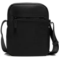 Momo Design Tracollina Messenger Schwarz Polyurethan mit Reißverschluss Black UNICA 20.5x24.5x5 cm MO-04RU-BLACK