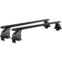 Menabo Omega Plus Black | Dachträger Volkswagen - Golf VII (5G) 2012-2019 - Aluminium - Länge 130 cm - Tragkraft 50 kg - 2er-Pack