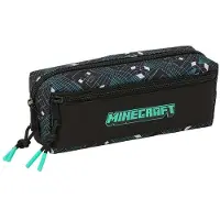 Safta Triple 22 Cm Minecraft Screen Mäppchen Schwarz Mann Schwarz One Size