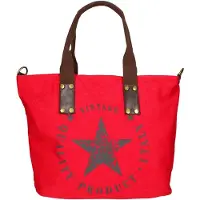 Gave Lux Sabrina Handtasche Damen Vintage Polyester mit Henkeln Beige UNICA 43x32x10 cm