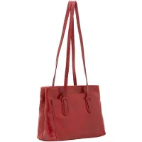 I Fratelli Firenze Damen Schultertasche aus echtem, vollnarbigem Rundleder "Vacchetta" mit Reißverschluss, hergestellt in Italien