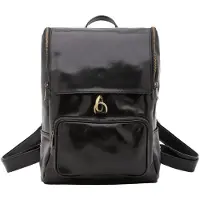 I Fratelli Firenze Damen-Schultertasche aus echtem Rindsleder Verstellbarer Reißverschluss Black B UNICA 27x35x9 cm 5567-Nero