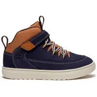 Timberland Unisex für Kinder. TB0A5PVHAAV1 Lisbon Street Sneaker aus Leder, marineblau (23.5), Wohnung, Schnürsenkel, Klettverschluss, Lässi