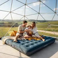 Markenlos Luftmatratze für 2 Personen 203x183x22cm – aufblasbares Gästebett für Camping und Zuhause
