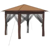 vidaXL Gazebo mit 4 Seitenwänden 2,6 x 2,6 m Beige und Braun