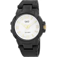 Q&Q Herrenuhr Kunststoff goldfarbig, 10 ATM