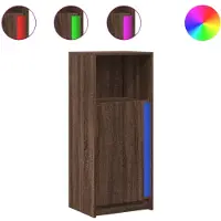 vidaXL LED-Sideboard Braun Eichen-Optik 42,5x34x100 cm Holzwerkstoff
