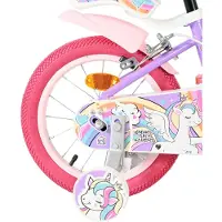 Kubbinga B.V. Volare Unicorn Kinderfahrrad – Mädchen – 14 Zoll – Lila – Zwei Handbremsen