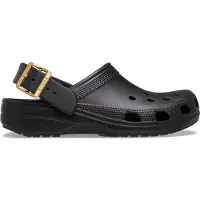 Crocs 1100000002199 "Classic Matallic Buckle Clog", Damen, Gr. 39, schwarz, CrosliteTM, Schuhe 1100000002199, Hausschuh, Schlupfschuh mit schwenkbarem Fersenriemen