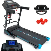Thunder Elektrisches Laufband RONX-DS-TFT-BLACK 3 HP mit 10,1 Zoll TFT Android Display WLAN Bluetooth 18 km/h 15 Steigungsstufen bis 150 kg