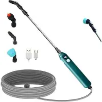 OEM Elektrische Sproeier mit Akku - 3-Spritzkopf-Gartenschlauch - 5 m lang - für Wasser geben und Unkraut jäten - batteriebetrieben - Hogedrukspuit
