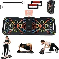 Generisch Körperbausatz 41 in 1 mit Widerstandsbändern, faltbarer, farbiger Power-Press & multifunktionaler Push-up-Fitness-Stand für Krafttraining im Sportgym