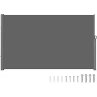 StarTech.com Seitenmarkise Rollo - Terrassen Windschutz 180 x 300 cm - Ausziehbare Seitenzugmarkise - Sicht- & Windschutz für Terrasse Balkon Garten - UV-beständig - Grau