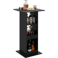 OEM Küchenbar - für Küche & Bistro - robust - moderner Design - schwarz Holz - 60x60x112 cm