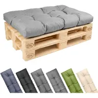 Garronda 120x80 cm Palettenkissen 12 cm wasserabweisend UV- & Wasserfest Palettensofa GD-0252 Hellgrau