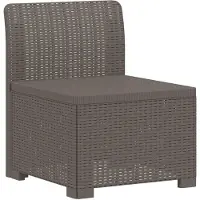 vidaXL 3-Sitzer Garten Sofa Rattan Look PP Hellgrau