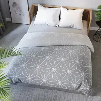 MARKIZETA HOME Bettwäsche, Baumwollsatin, Hohe Qualität 160x200 Galaxy Graue, geometrische Muster