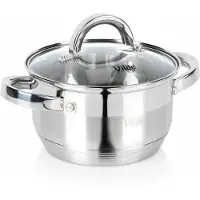 Artemis Traditioneller Stahltopf mit Deckel zum Kochen und Schmoren, 16 cm, 1,5 l
