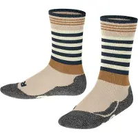 Falke Active Frog Kinder Socken, 23-26, Beige, Streifen, Wolle