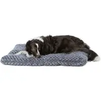 Amazon Basics Maschinenwaschbar Hundebett für Große Hunde - Waschbar und Strapazierfähig, 102 x 69 x 9 cm, Graue Wirbel