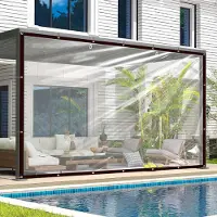 Merkloos Wasserdichte transparente Plane 4x4m mit Ösen