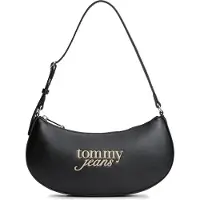 Tommy Hilfiger Tommy Jeans Damen Schultertasche mit Logo-Schriftzug, Schwarz (Black), Einheitsg