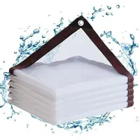 Merkloos Omgoods – Wasserdichte, transparente Plane mit Ösen für den Außenbereich, 3 x 1 Meter