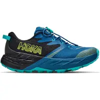 Hoka One One Speedgoat 7 Big Kids Kinder Trailrunningschuhe black-night glow blue Größe 36 Trekking Atmungsaktiv