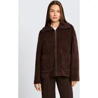 Tom Tailor Strickfleecejacke ohne Kapuze mit Strick-Struktur und großem Kragen