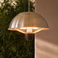 LUCANDE Hänge-Heizstrahler Theriona, silber, Ø 42 cm, IP24