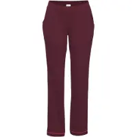 LASCANA Pyjamahose , Damen, Gr. 44/46, N-Gr, bordeaux, Single Jersey, Obermaterial: 50% Baumwolle, 50% Viskose, unifarben, Basic, Basic lang, Hosen Pyjamahose, mit Kontrastpaspel
