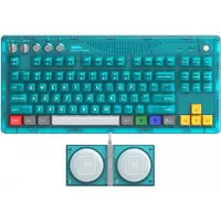 8Bitdo 85HD03, Verkabelt & Kabellos, USB + RF Wireless + Bluetooth, Mechanischer Switch, QWERTY, RGB-LED, Blau