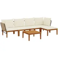 vidaXL 6 stk. Massives Akazienholz & Seil Natur