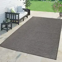 TT Home Moderner Outdoor Teppich Wetterfest Für Innen- Und Außenbereich Meliert In Grau Größe 120x160 cm