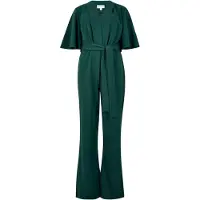Apricot Jumpsuit "Jumpsuit mit geradem Bein", Damen, Gr. XL (42), N-Gr, grün (pine grün), gewebt, , Modisch, normal Lang, V-Ausschnitt, Overalls Jumpsuit, aus Jersey-Crêpe
