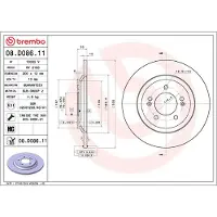 Brembo Bremsscheibe 08d08611 300mm 12mm für HYUNDAI