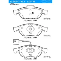 Ate Bremsbelagsatz, Scheibenbremse 13047071392 für FIAT