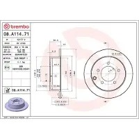 Brembo Bremsscheibe 08a11471 262mm 10mm für MITSUBISHI PROTON