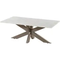MASSIVMOEBEL24.DE MASSIVMOEBEL24 Couchtisch 120x60x45 Marmor weiß / Kreuzgestell Eisen Antik Grau BARCELONA #304