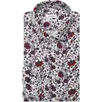 Seidensticker Businesshemd "Schwarze Rose", Herren, Gr. M (40), normale Ärmellängen, weinrot, 100% Baumwolle, bedruckt, slim fit, 2-Knopf-Manschette, Hemden Businesshemd, Slim 1/1 Kentkragen Druck