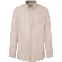 Pepe Jeans für Herren. PM308269 Peter beigefarbenes Hemd (S), Lässig, Baumwolle, Langarm